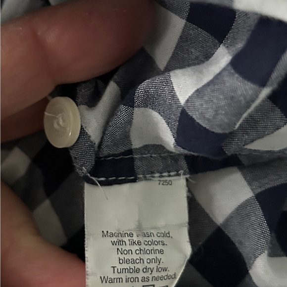 Classic J. Crew, Navy & White Checkered Women's Top, Size Medium - Picture 9 of 9